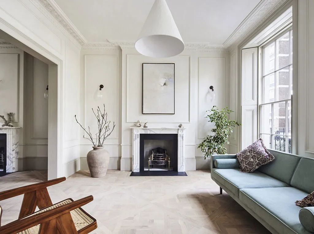 伦敦海德公园旁老联排别墅的现代贵族风内饰设计-12