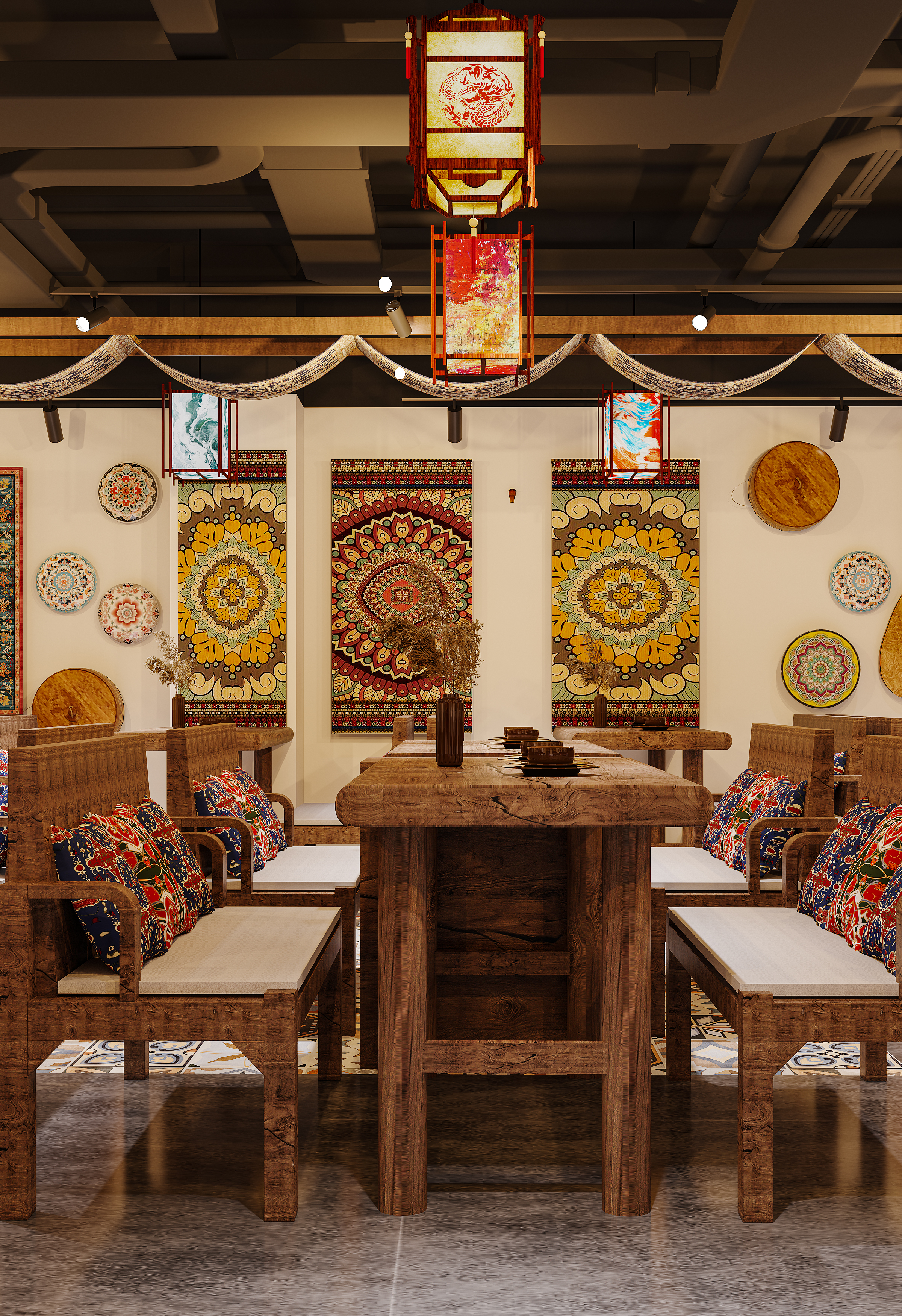 新疆特色餐饮效果图设计表现-0