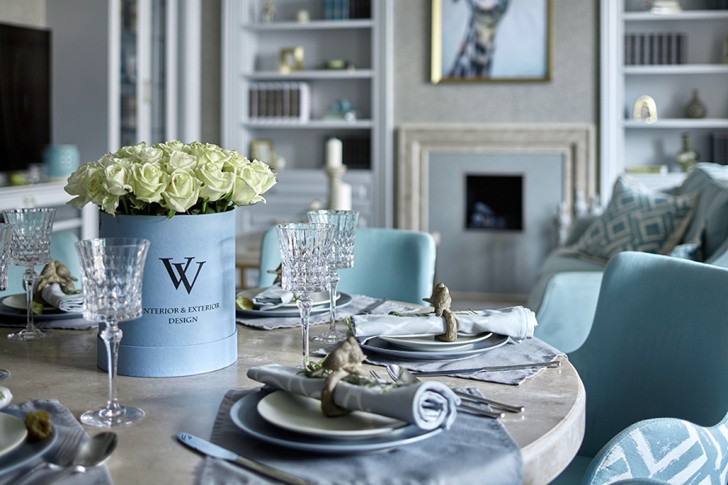 俄罗斯奥廖尔公寓 | 独特的蓝绿色调设计-5