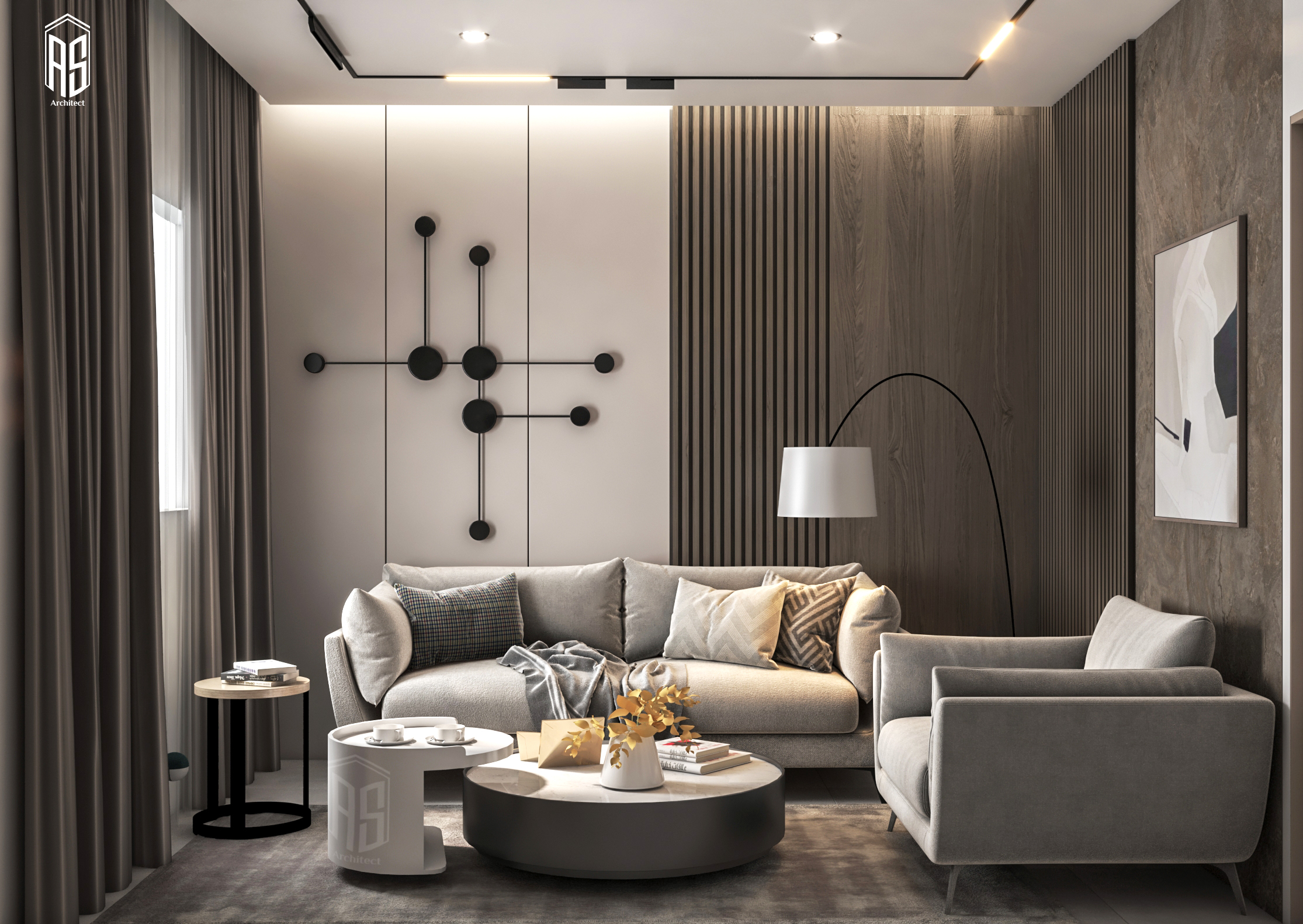 现代客厅设计丨AHMED SEDIK-5