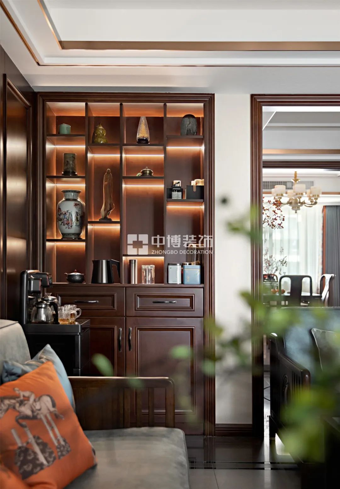 【中博案例】不拘一格的136㎡新中式,古风墨韵,打造高雅宁静住所!-54
