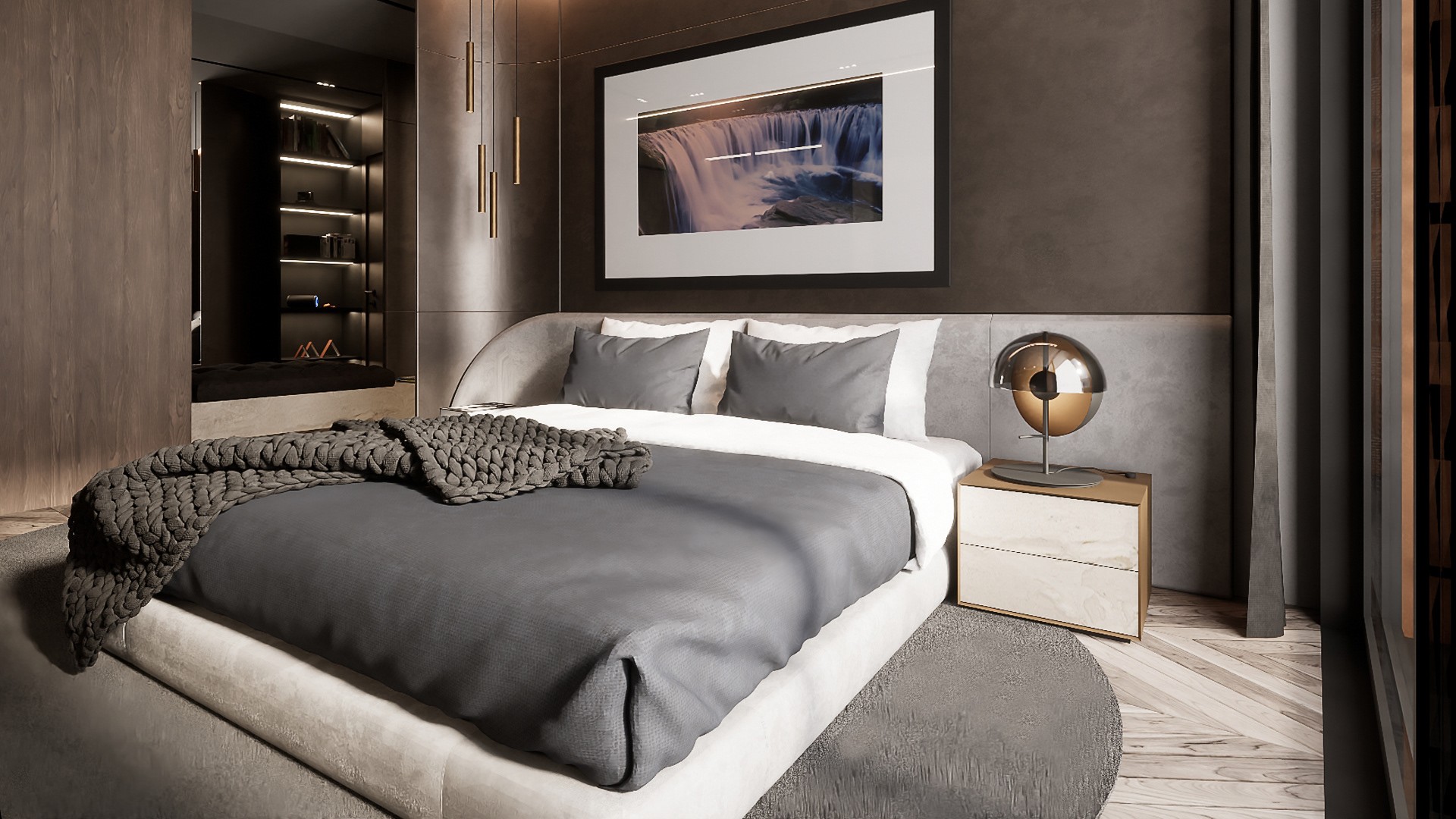 暖棕色系住宅设计 超有氛围感！-15