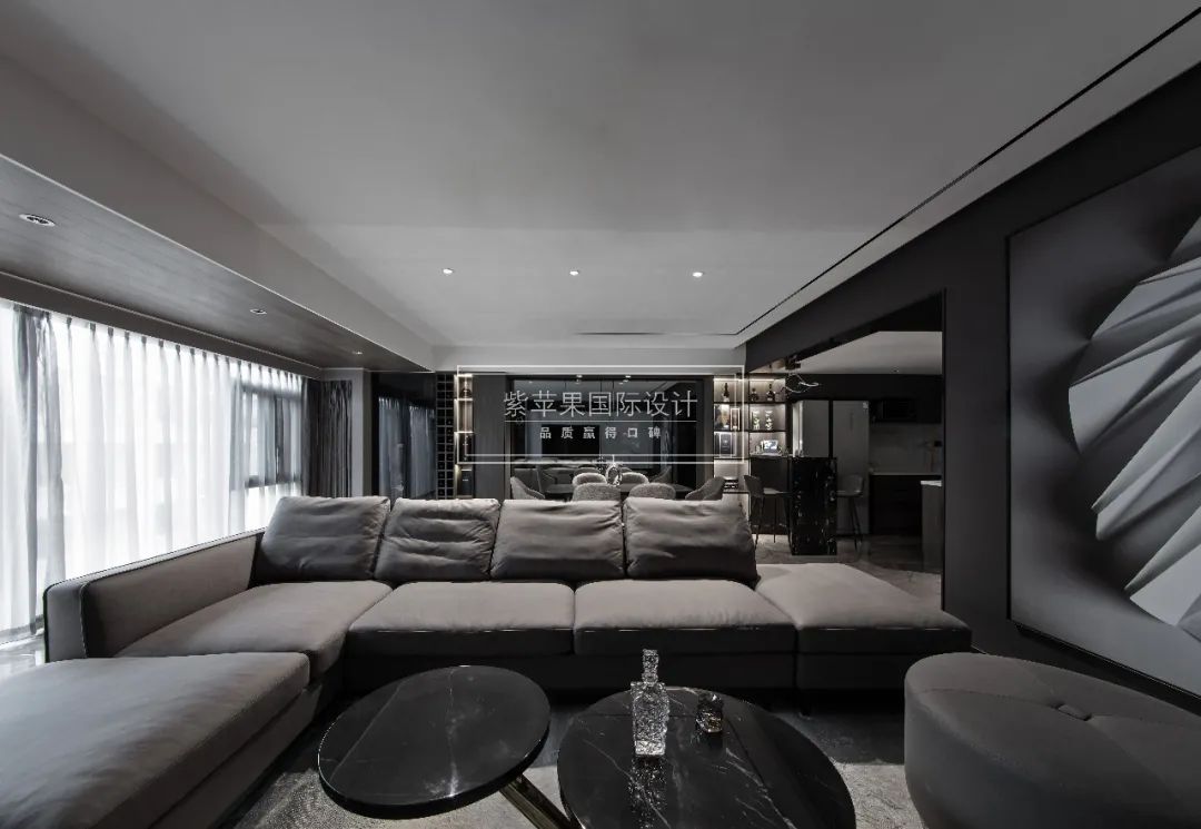 酒店式居家体验,170㎡现代风高级黑质感空间-23