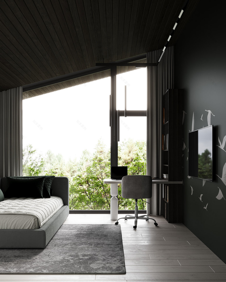 意式黑灰轻奢风室内设计-43