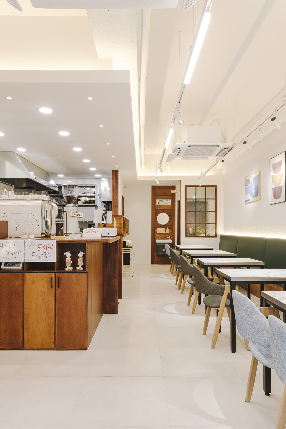 白色木纹，18 平极简韩屋的惊艳设计-10