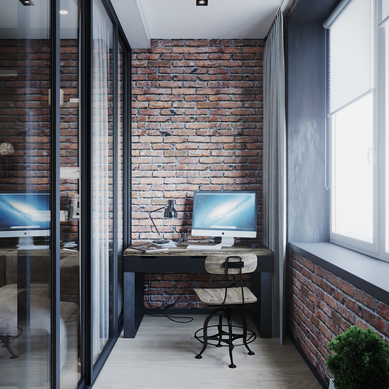 工业风小空间公寓-7