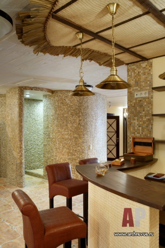 带圆形露台的木结构房屋室内设计-51