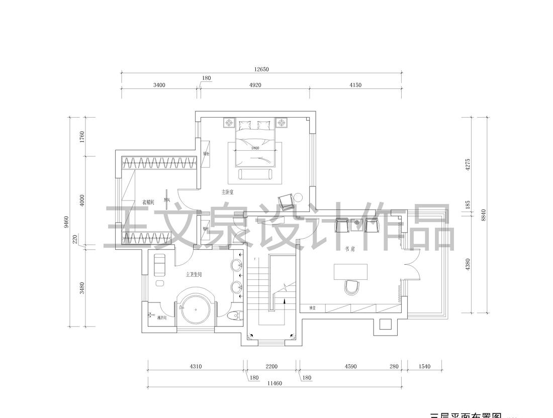 
法式欧式新中式别墅设计作品王文泉16 -11