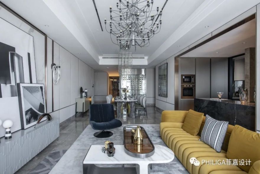 天津招商津湾天玺 296㎡样板间 | 复古摩登,重新定义生活格调-11