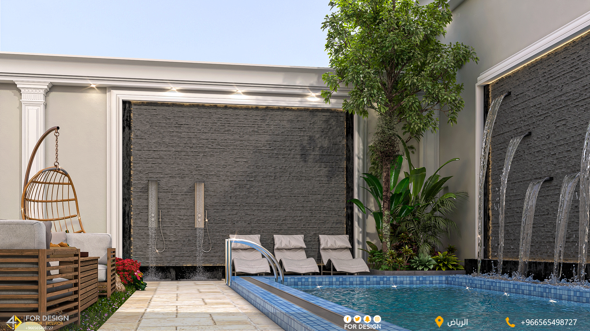 Villa landscape ( Backyard design ) ,in KSA-5