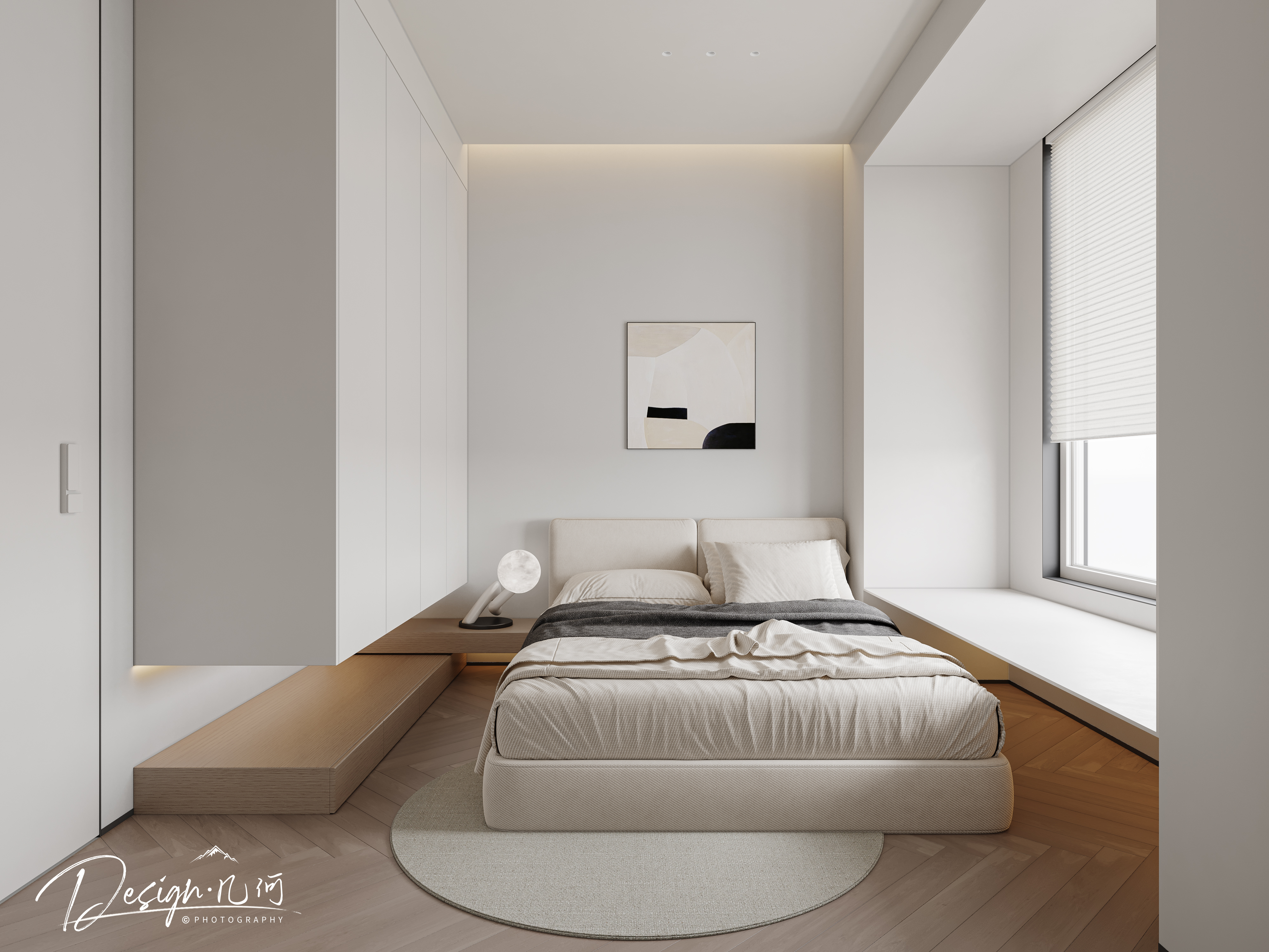 几何空间视觉表现 | 华润瑞府现代极简纯色客餐厅-9