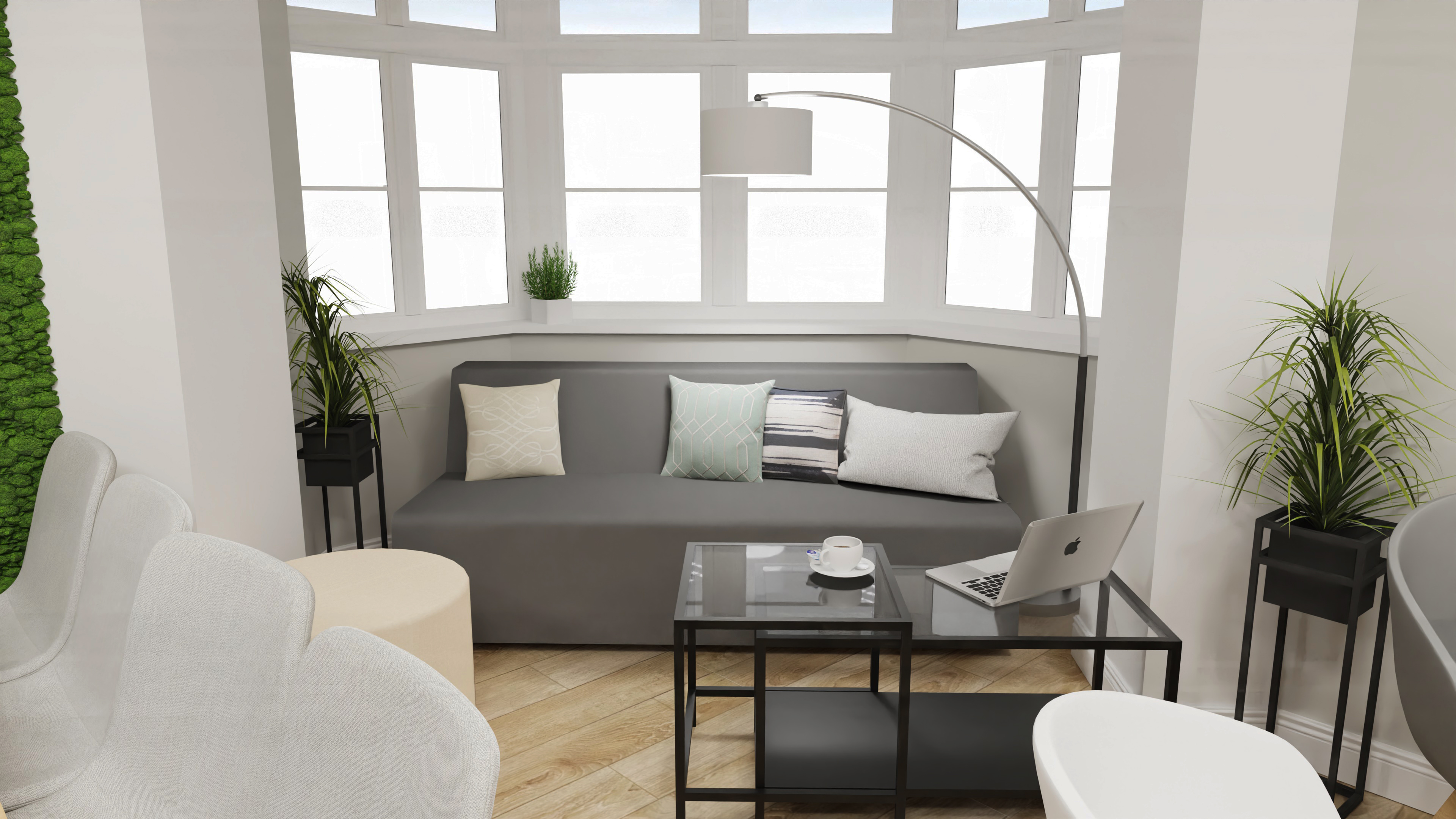 Projekt strefy jadalnianej i relaxu w biurze w Poznaniu-9