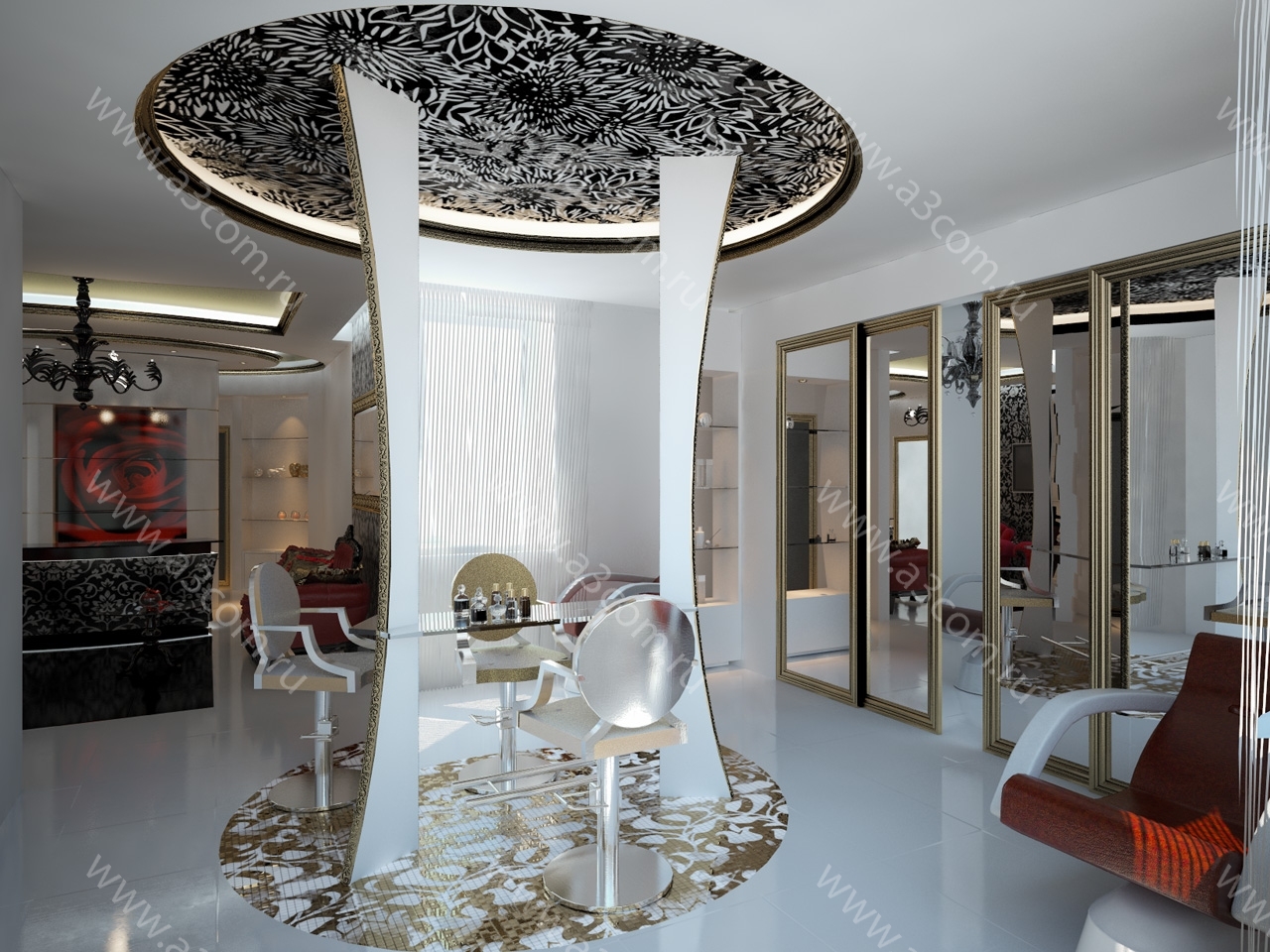 Атриком设计的艺术装饰风格美容院室内项目丨俄罗斯莫斯科-1