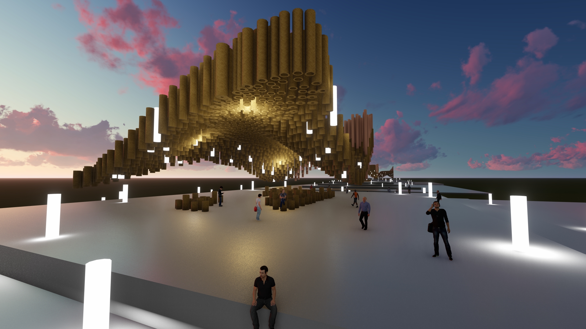 Parametric Shade Musical Bamboo Pavilion-4