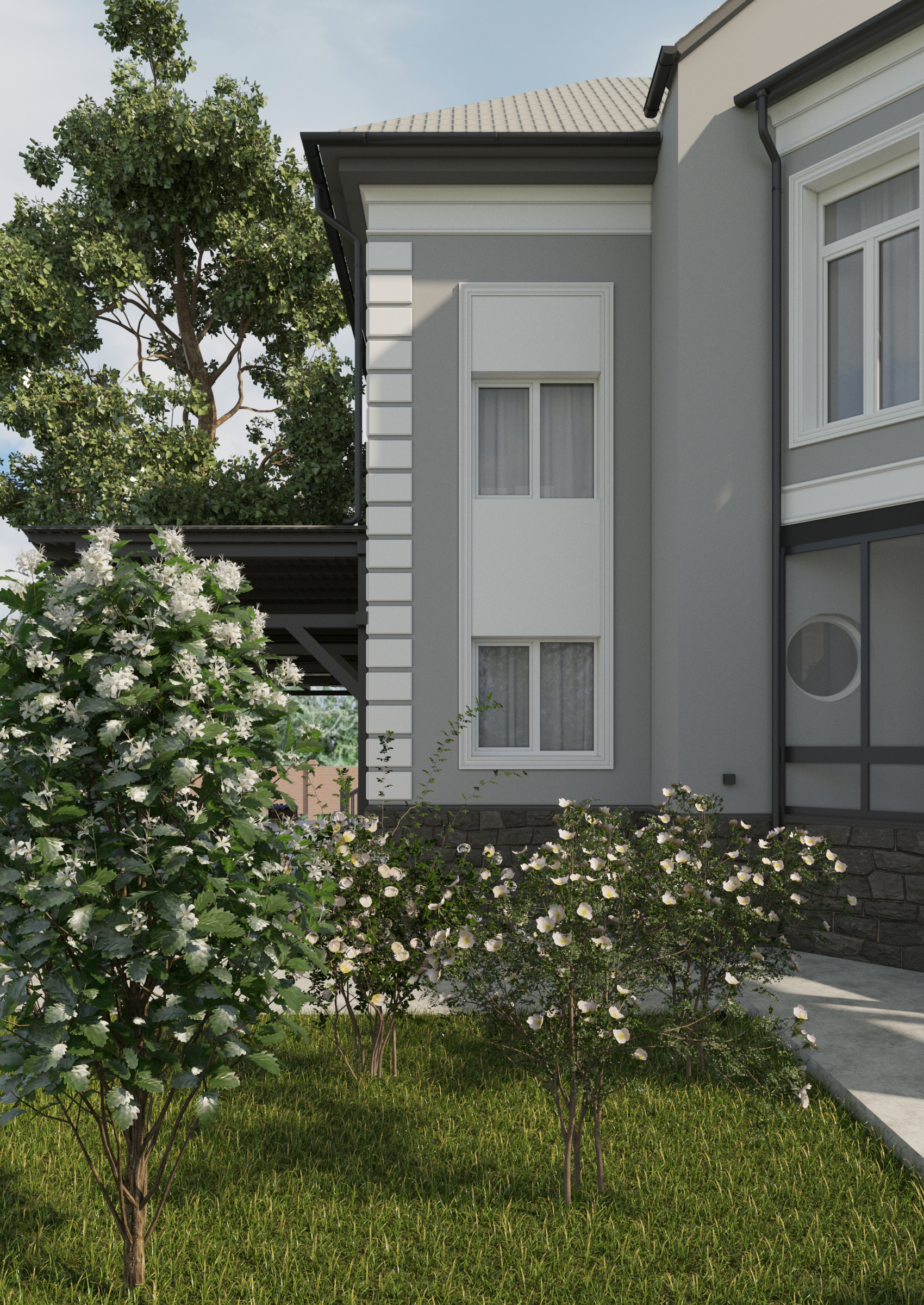 带附属建筑的乡村住宅外立面设计-16