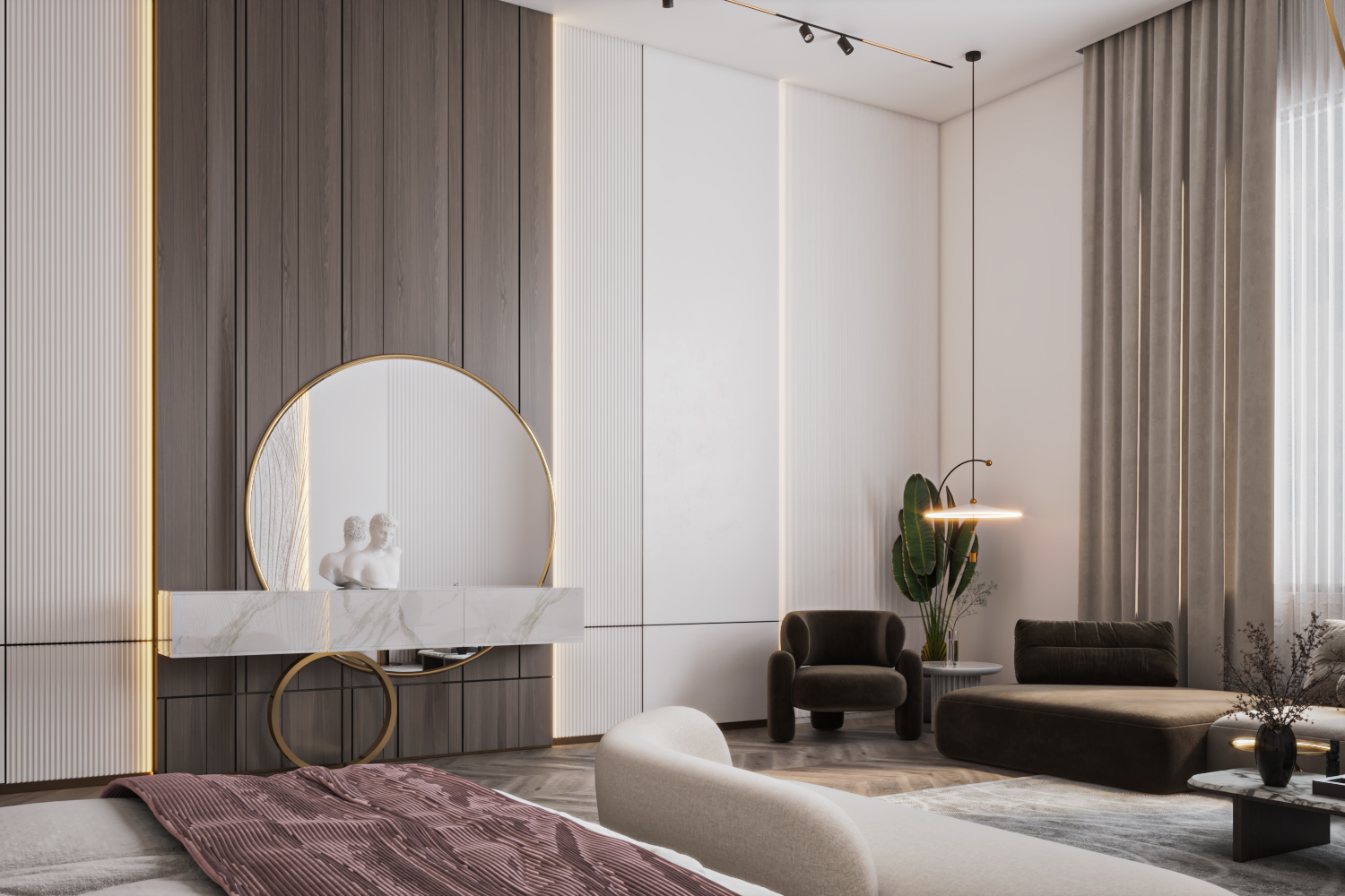 Divider Bedroom with tv panel-5