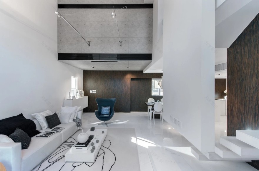 香港元朗 300 平豪宅极简设计,诠释生活本真-9