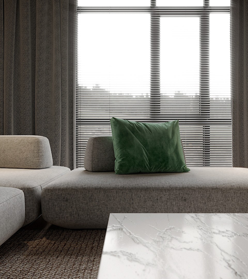 高级灰与绿色 精致时尚，打造舒适自然的私享空间-6