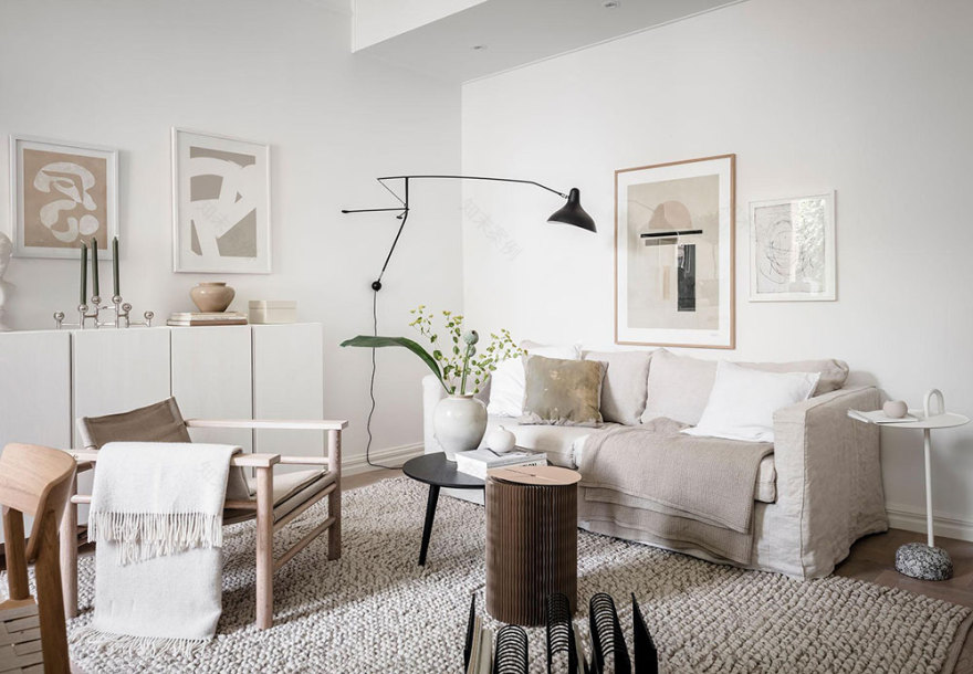 瑞典 36㎡小公寓 | 拱窗设计点石成金-12