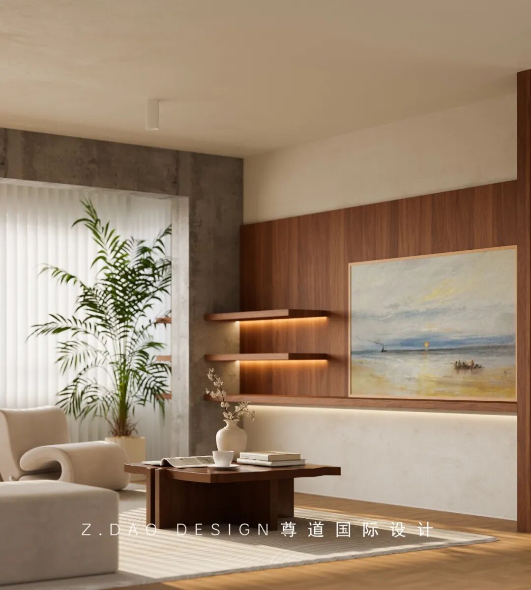 尊道新作|合肥『中央公园岚庭』中古风大平层设计，时光沉淀可持续松弛的家~-53