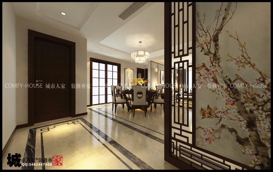 龙泉壹号 170 平新中式四室两厅设计 | 现代与传统的美学融合-6