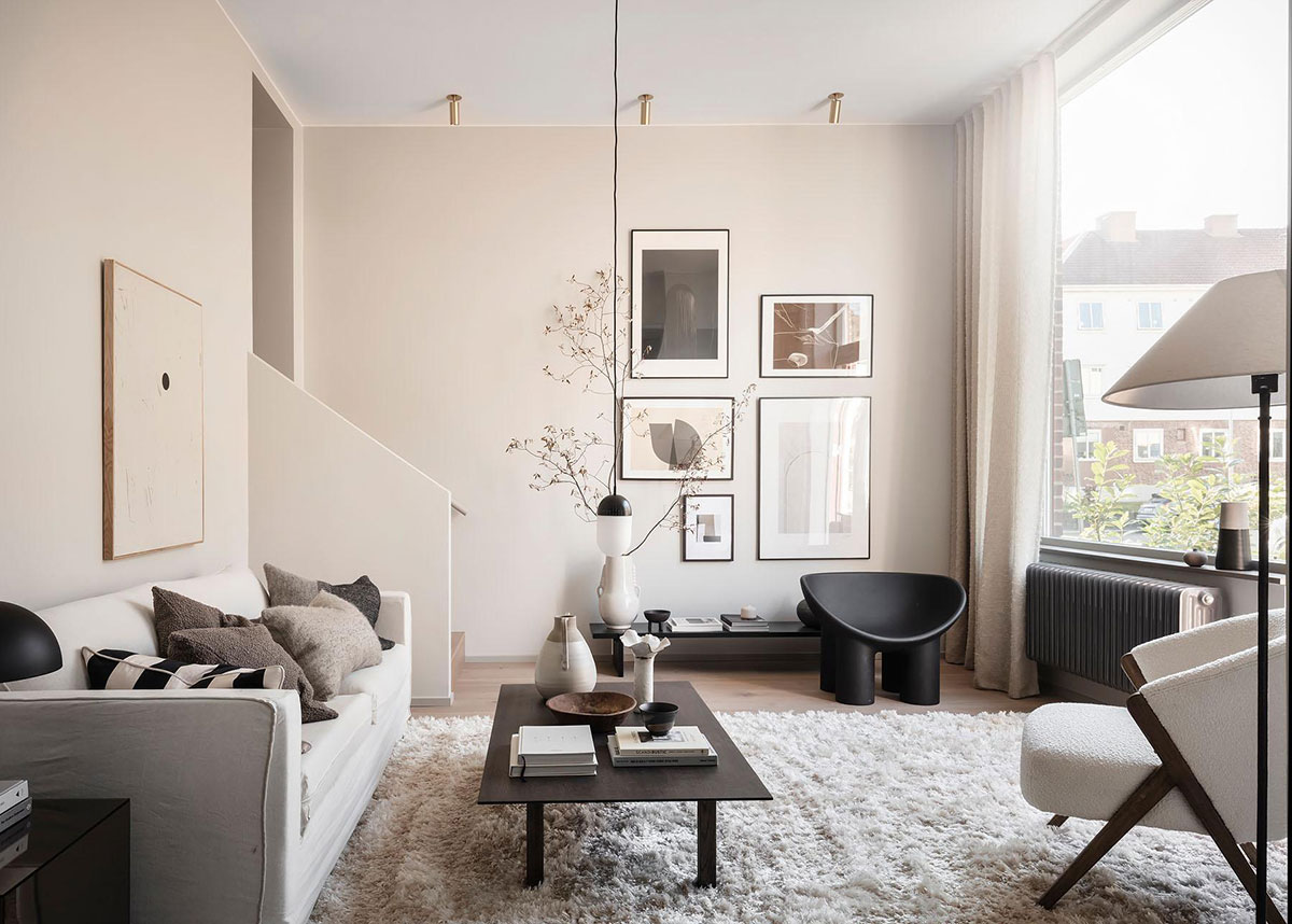 哥德堡带独立入口和露台的时尚公寓-1