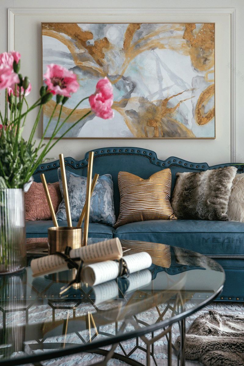 中南雅苑 | 140m² | 美式风格 | 奶油蓝与火烈鸟粉的完美融合-8