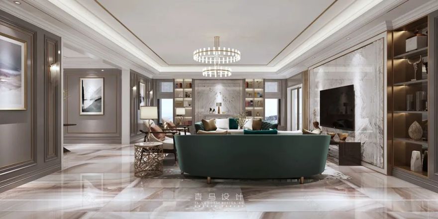 紫薇公园轻奢平层丨青马别墅空间设计-44