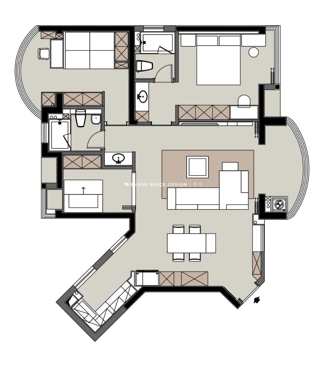 117m2 黑与蓝碰撞的高级想象丨武汉咫尺设计-7