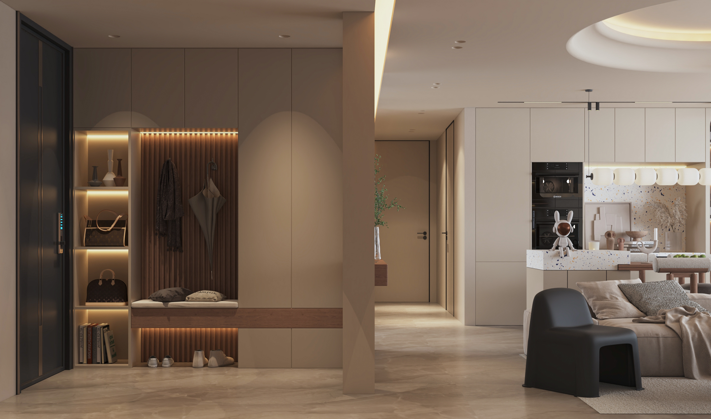 沈阳华发中东首府127㎡侘寂风格样板间设计-6