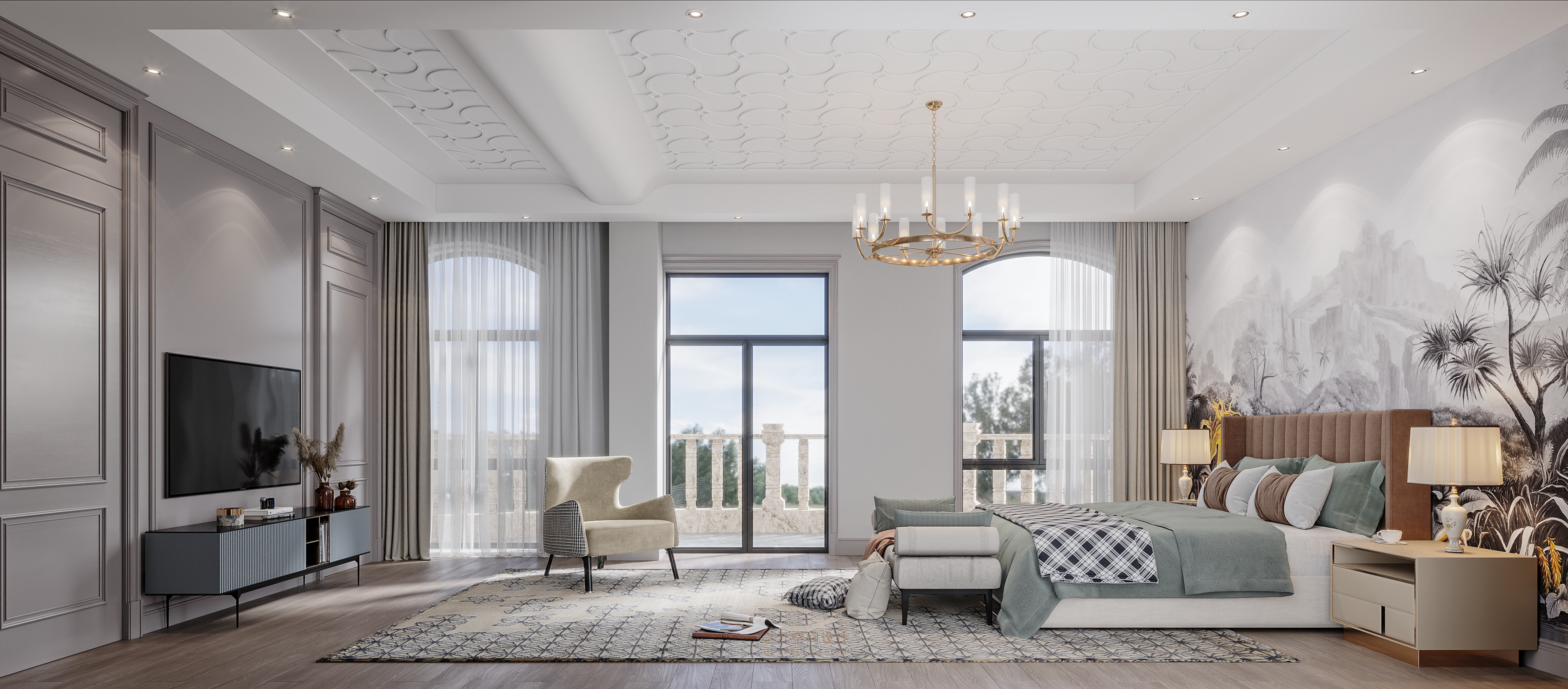 亓作 | 追崇自由 不止浪漫  上置名人府邸750㎡现代美式墅居                     -6