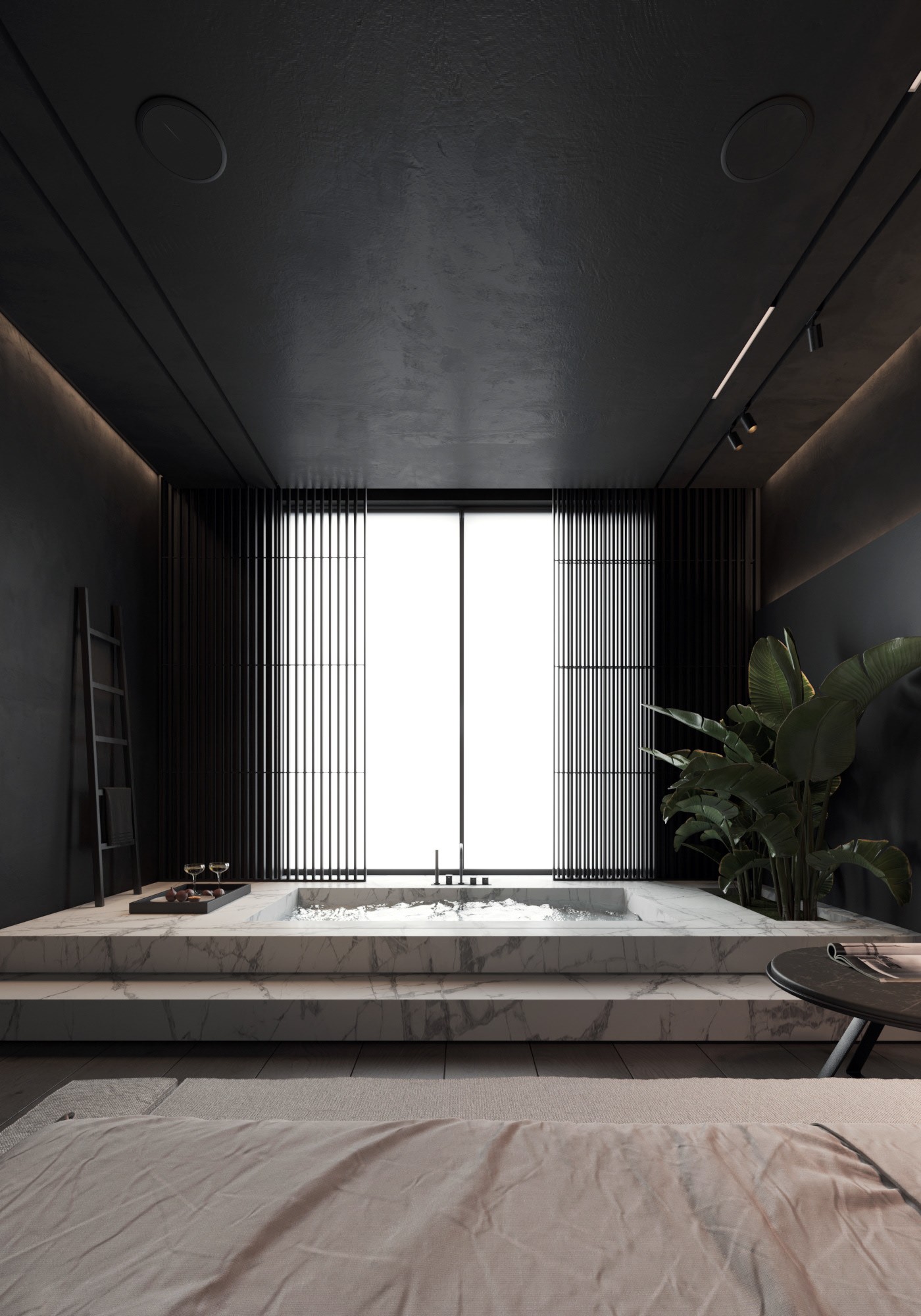 高级黑 极简别墅设计！-55