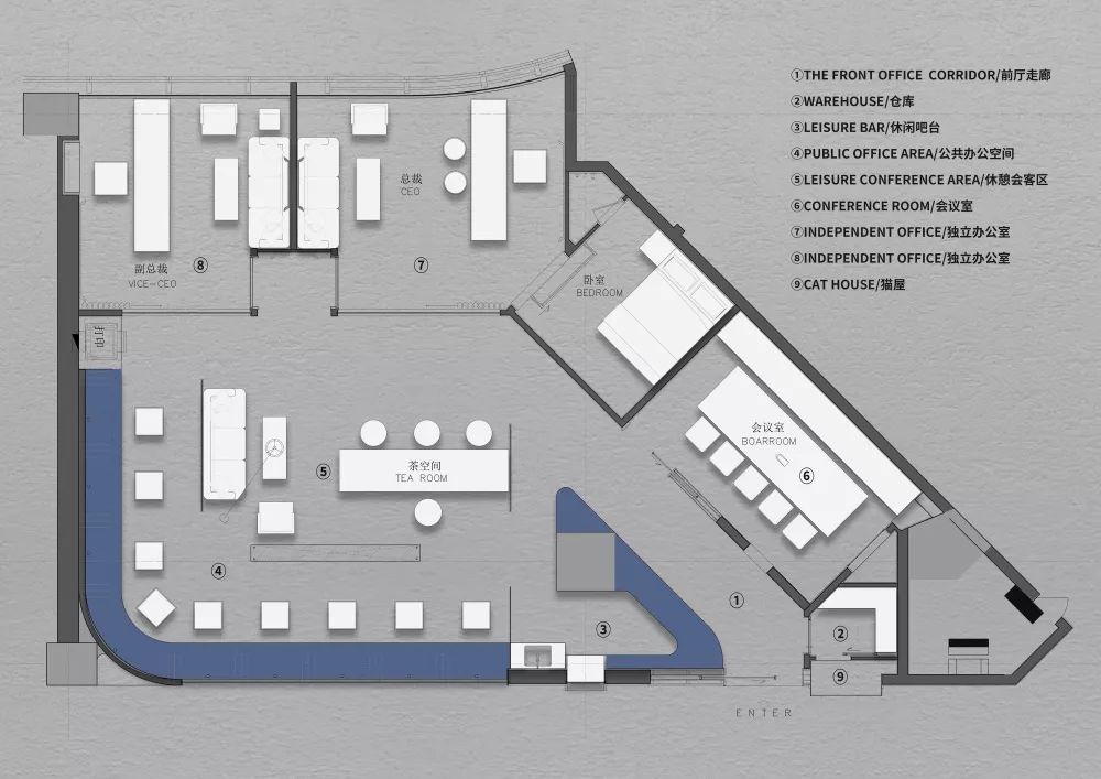 卧野空间设计事务所办公室——自由交流的弧形空间-84