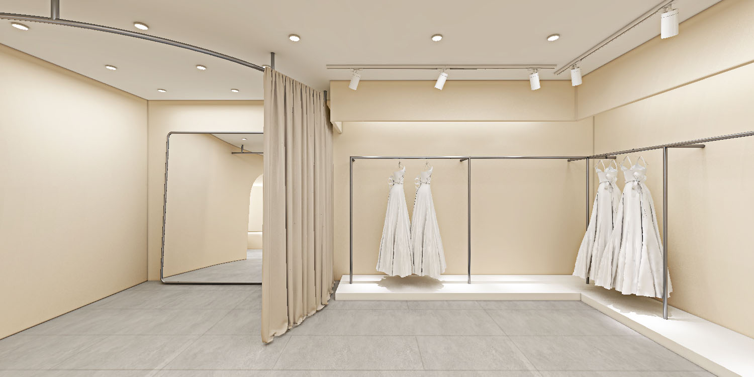 小面积简约婚纱店设计-5