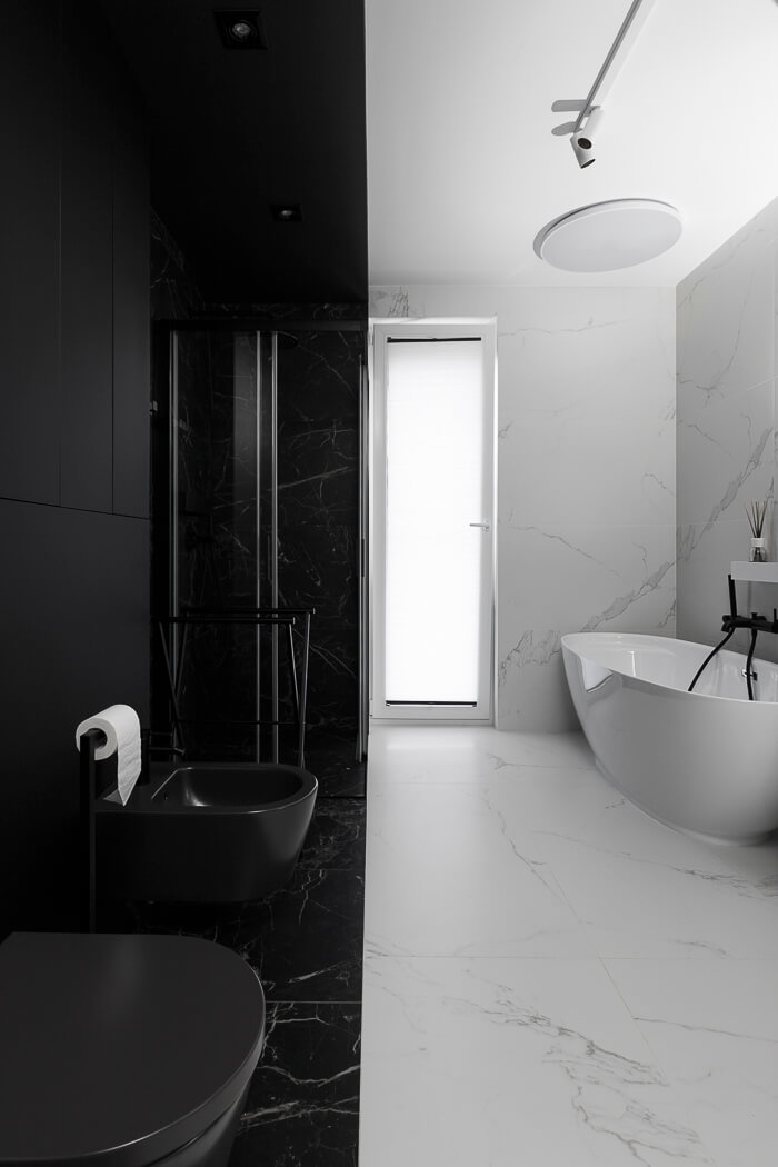 Nowoczesne wnętrze black&white w domu w Gorzowie Wielkopolskim - PLN Design-1