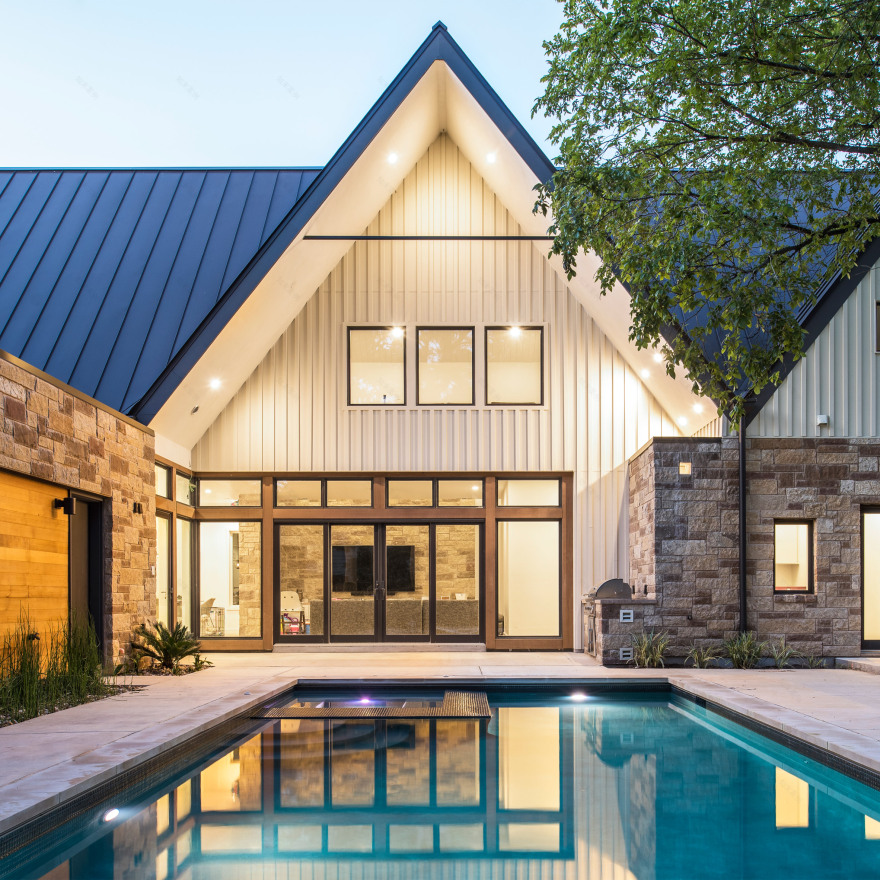 Gable wall conceals double-height atrium in Austin home by Design Hound-0
