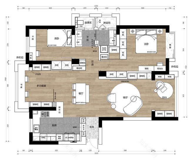 50万元三居125平米装修案例-13