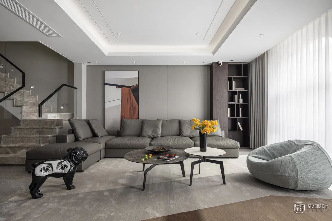 品质生活，现代暖灰调别墅空间-24