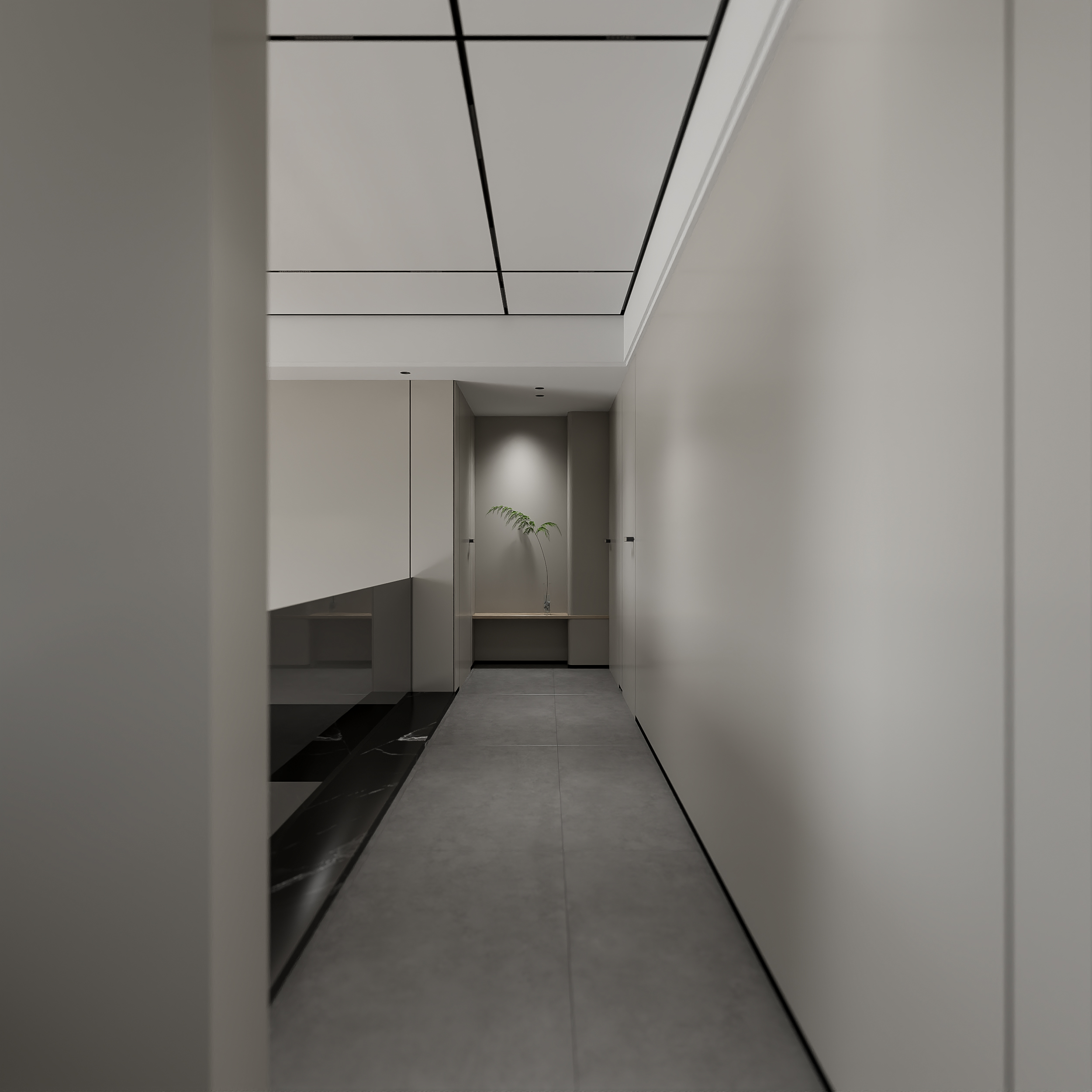 现代黑白灰客餐厅-12