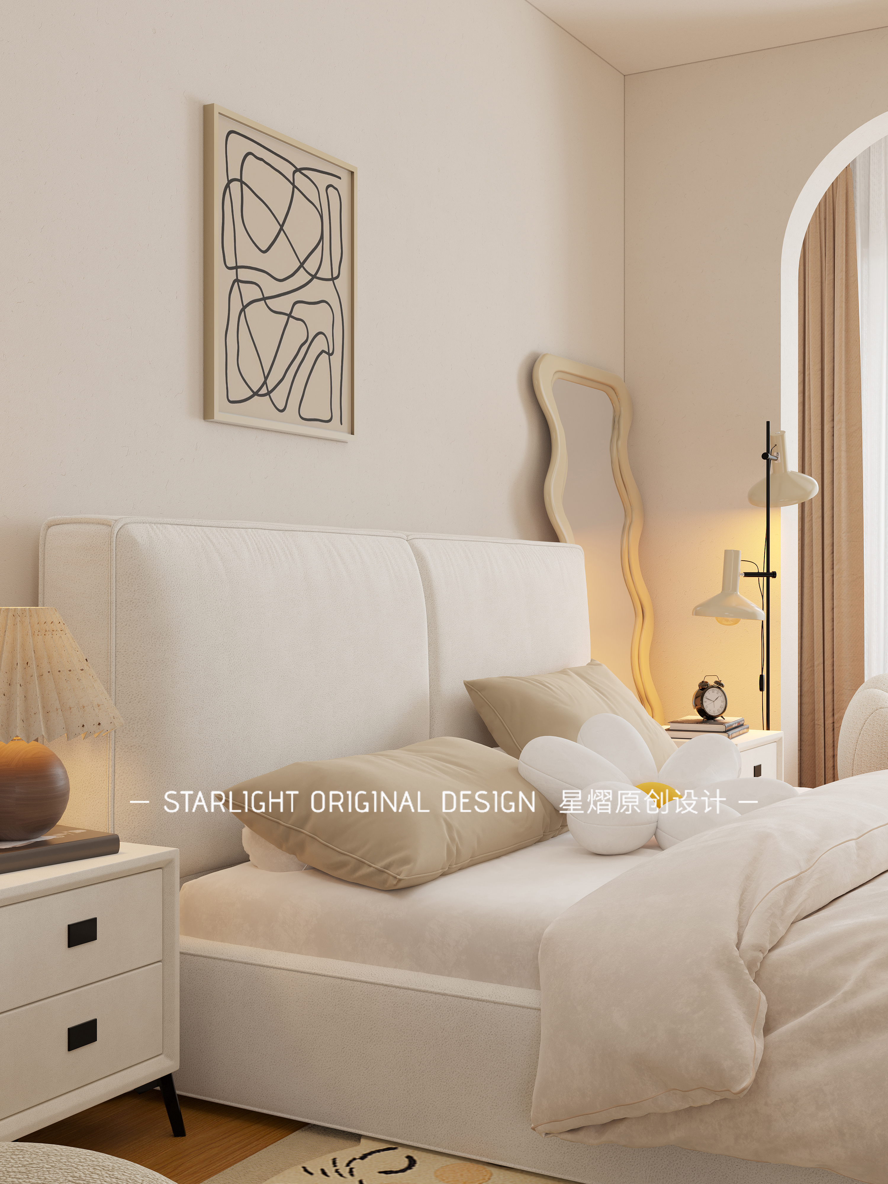 奶油色温暖卧室-10