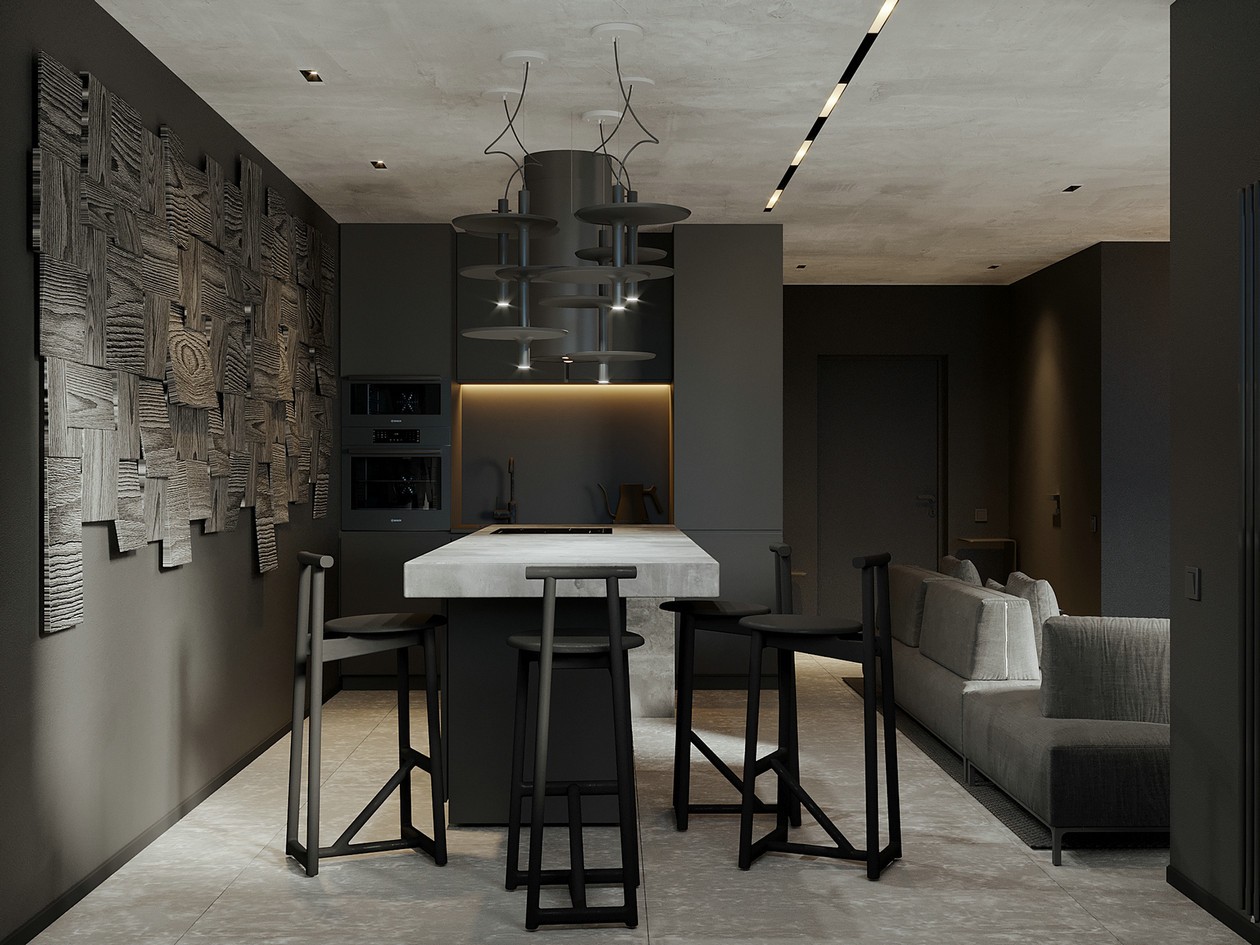 高级灰+高级黑空间设计 塑造空间立体感-5