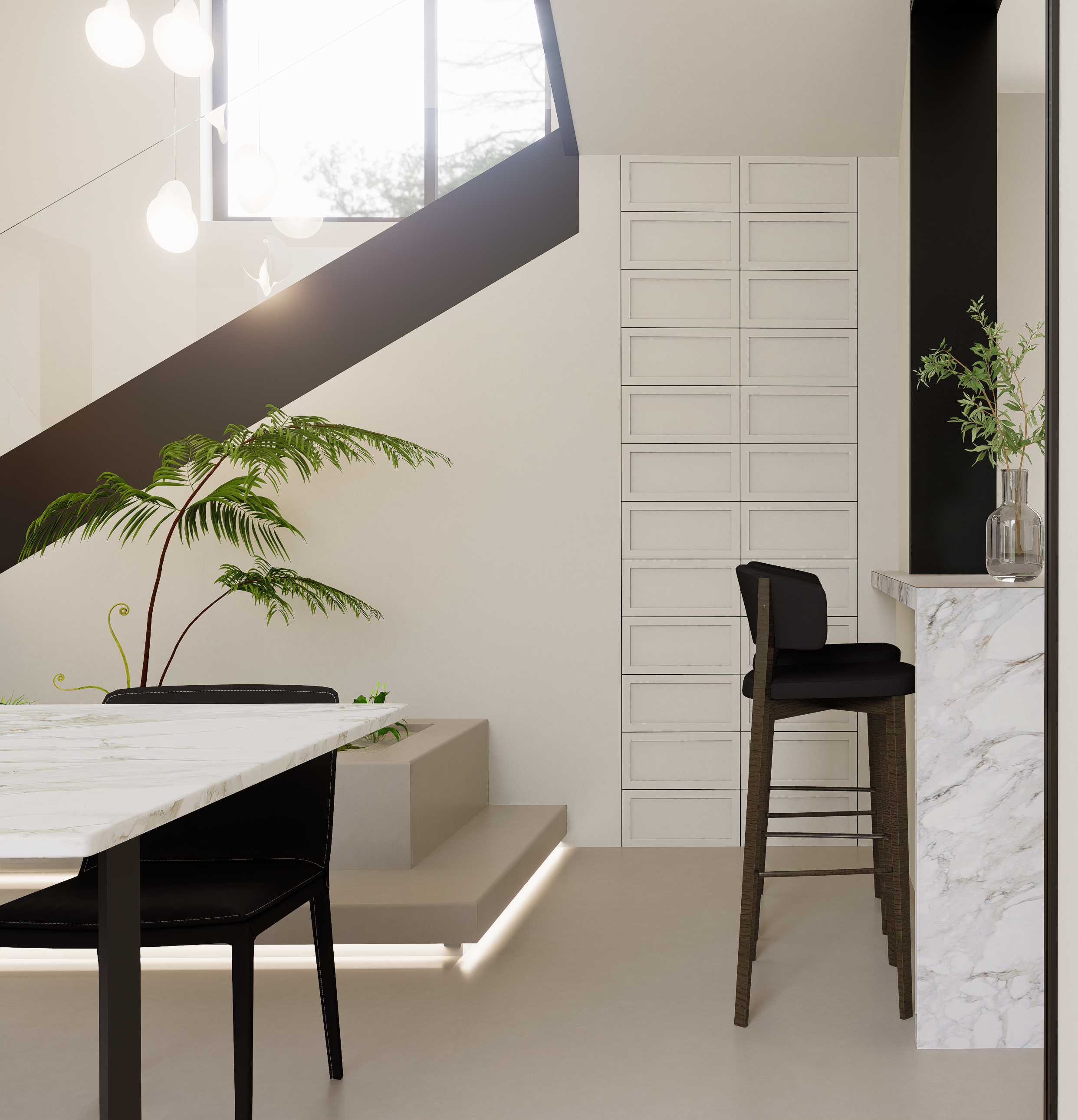 现代风格别墅客厅-1