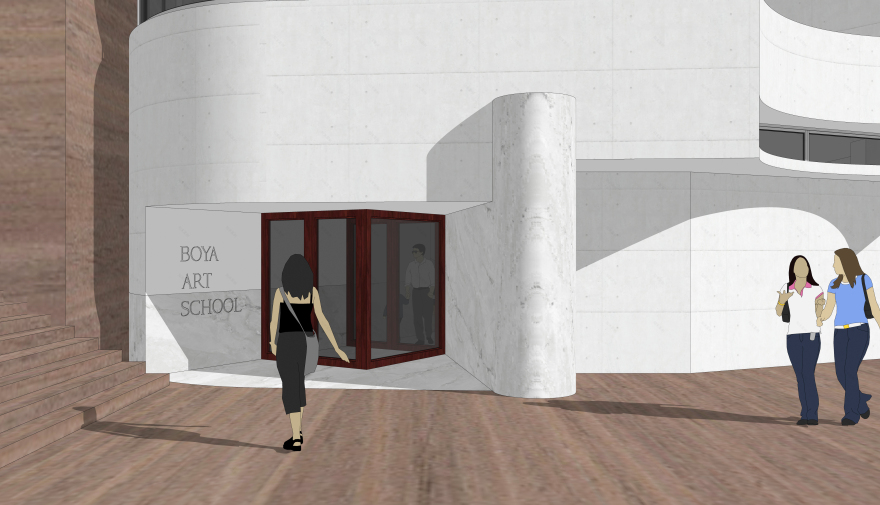 美术培训画室接待厅设计-9