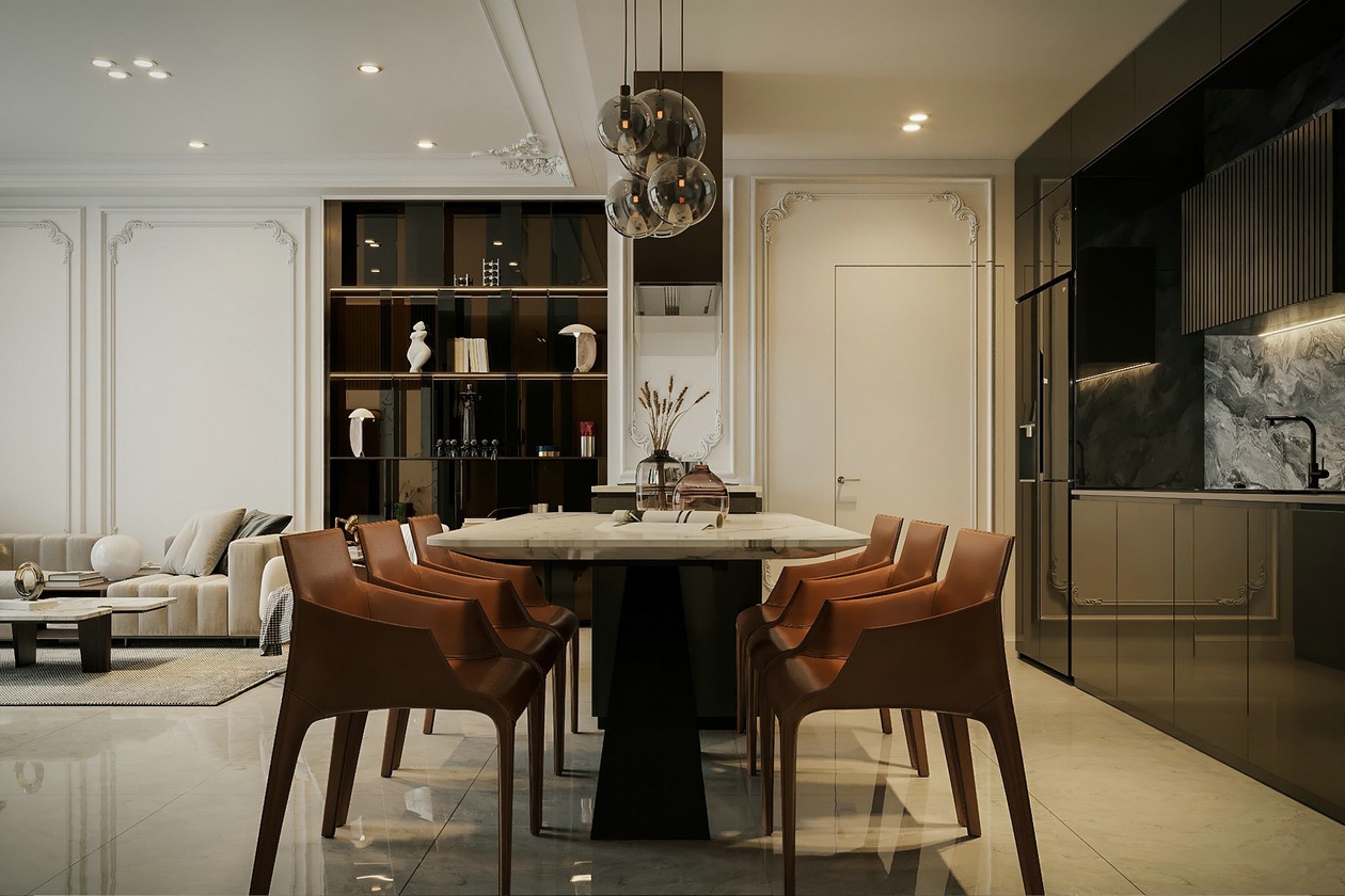 90㎡高级黑+橘色+简欧元素 质感的升华！-8