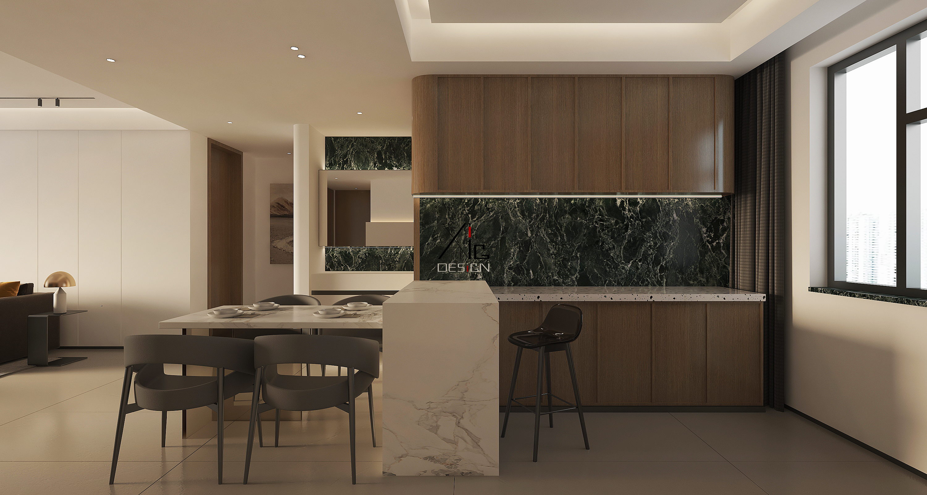 维多利亚五期焦糖色现代简约风格设计丨中国石家庄丨阿召-10