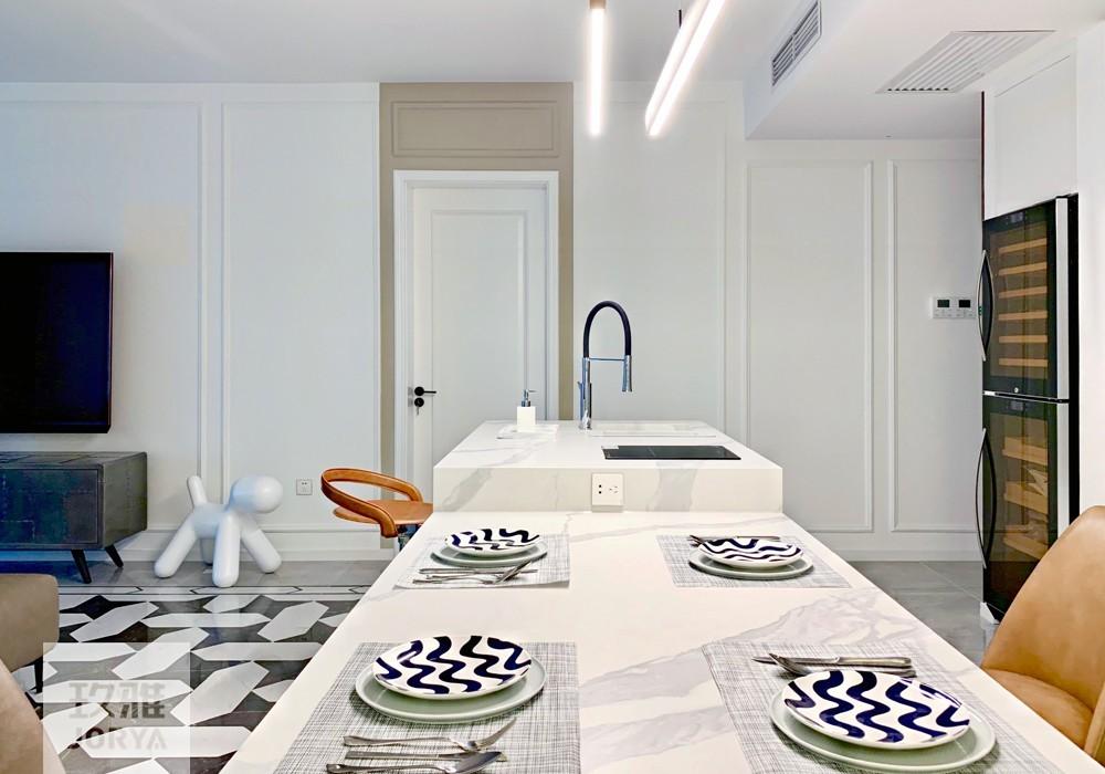 混搭风餐厅 | 岛台餐桌一体,中西厨结合-39