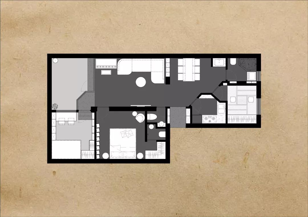 上海 68 平米老房爆改成三室两厅三卫艺术之家-91