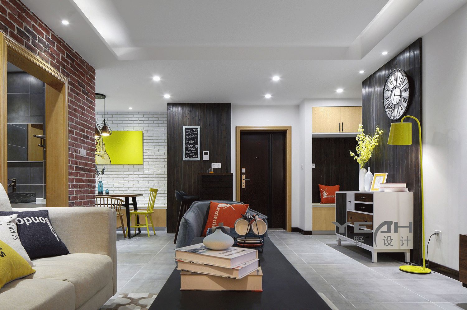 锦泽花园 120㎡简约美式，红砖元素打造温馨空间-25