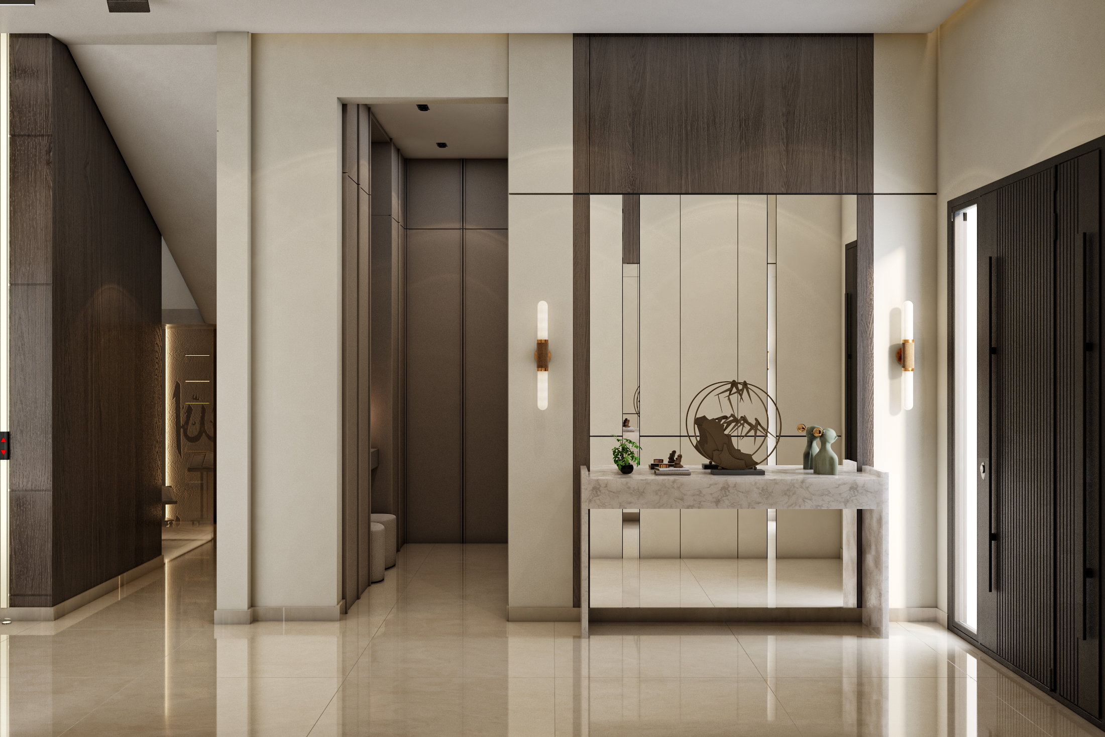 接待区与开放式厨房设计丨沙特阿拉伯丨Valley Concept Designs-9