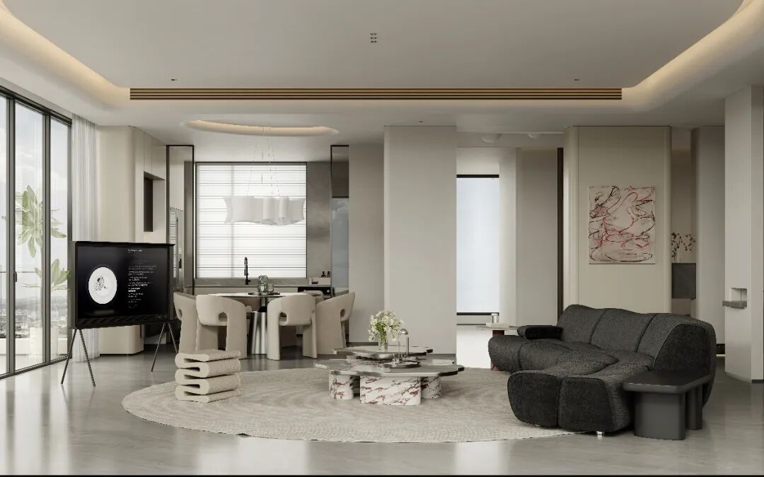 揽月台299㎡中叠现代简约设计-0